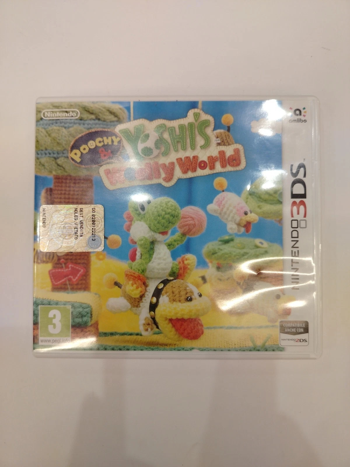 Poochy &amp; Yoshi's Woolly World 3DS Nintendo Triangolo Blu